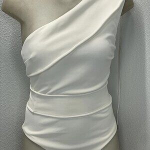 Haight Women's Maria One-Shoulder One-Piece Swimsuit • Size M • White